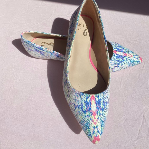Mix No. 6 snakeskin multicolor flats - Picture 2 of 4